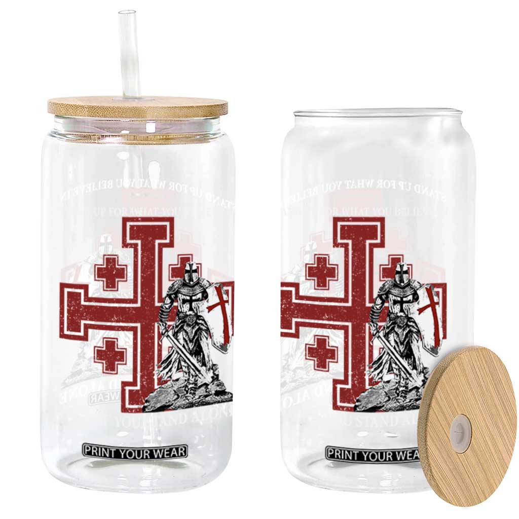 Catholic Knight Templar Crusader Cross Glass Can Kingdom Of Jerusalem TS10 Print Your Wear