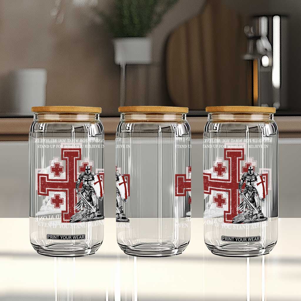 Catholic Knight Templar Crusader Cross Glass Can Kingdom Of Jerusalem TS10 Print Your Wear