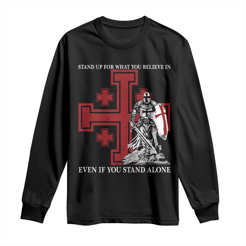 Catholic Knight Templar Crusader Cross Long Sleeve Shirt Kingdom Of Jerusalem TS10 Black Print Your Wear