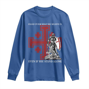 Catholic Knight Templar Crusader Cross Long Sleeve Shirt Kingdom Of Jerusalem TS10 Royal Blue Print Your Wear