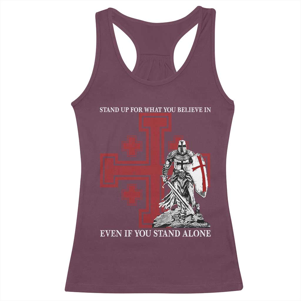 Catholic Knight Templar Crusader Cross Racerback Tank Top Kingdom Of Jerusalem TS10 Maroon Print Your Wear