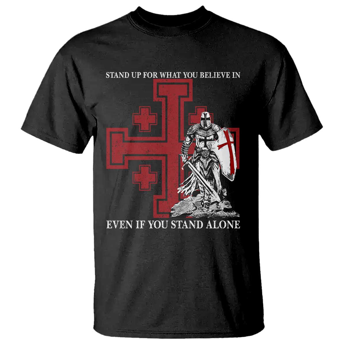 Catholic Knight Templar Crusader Cross T Shirt Kingdom Of Jerusalem TS10 Black Print Your Wear