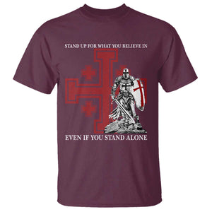 Catholic Knight Templar Crusader Cross T Shirt Kingdom Of Jerusalem TS10 Maroon Print Your Wear