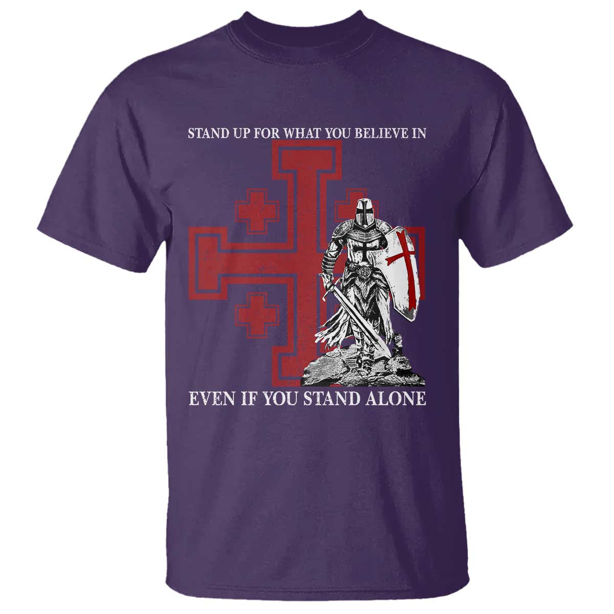 Catholic Knight Templar Crusader Cross T Shirt Kingdom Of Jerusalem TS10 Purple Print Your Wear