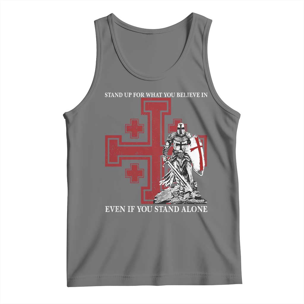Catholic Knight Templar Crusader Cross Tank Top Kingdom Of Jerusalem TS10 Black Heather Print Your Wear