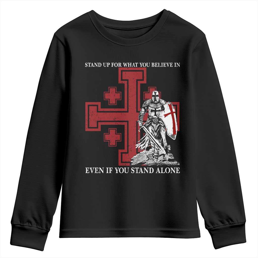 Catholic Knight Templar Crusader Cross Youth Sweatshirt Kingdom Of Jerusalem TS10 Black Print Your Wear