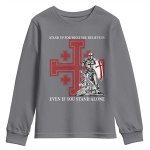 Catholic Knight Templar Crusader Cross Youth Sweatshirt Kingdom Of Jerusalem TS10 Charcoal Print Your Wear