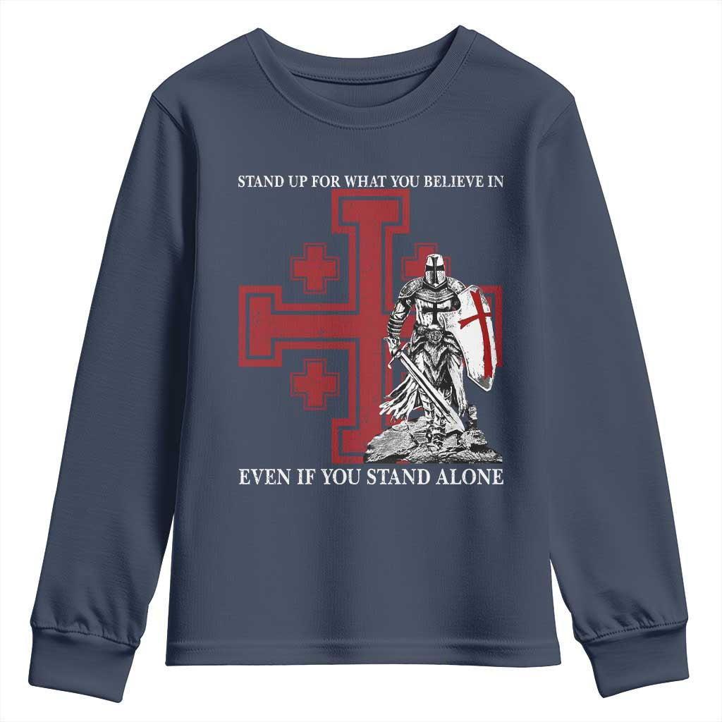 Catholic Knight Templar Crusader Cross Youth Sweatshirt Kingdom Of Jerusalem TS10 Navy Print Your Wear