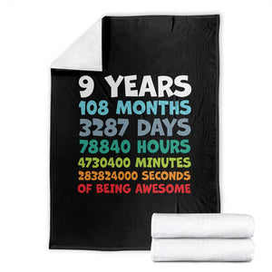 9 Year Old Bday Throw Blanket Son Boy 9yr 9th Birthday Gifts TS10 Black Print Your Wear
