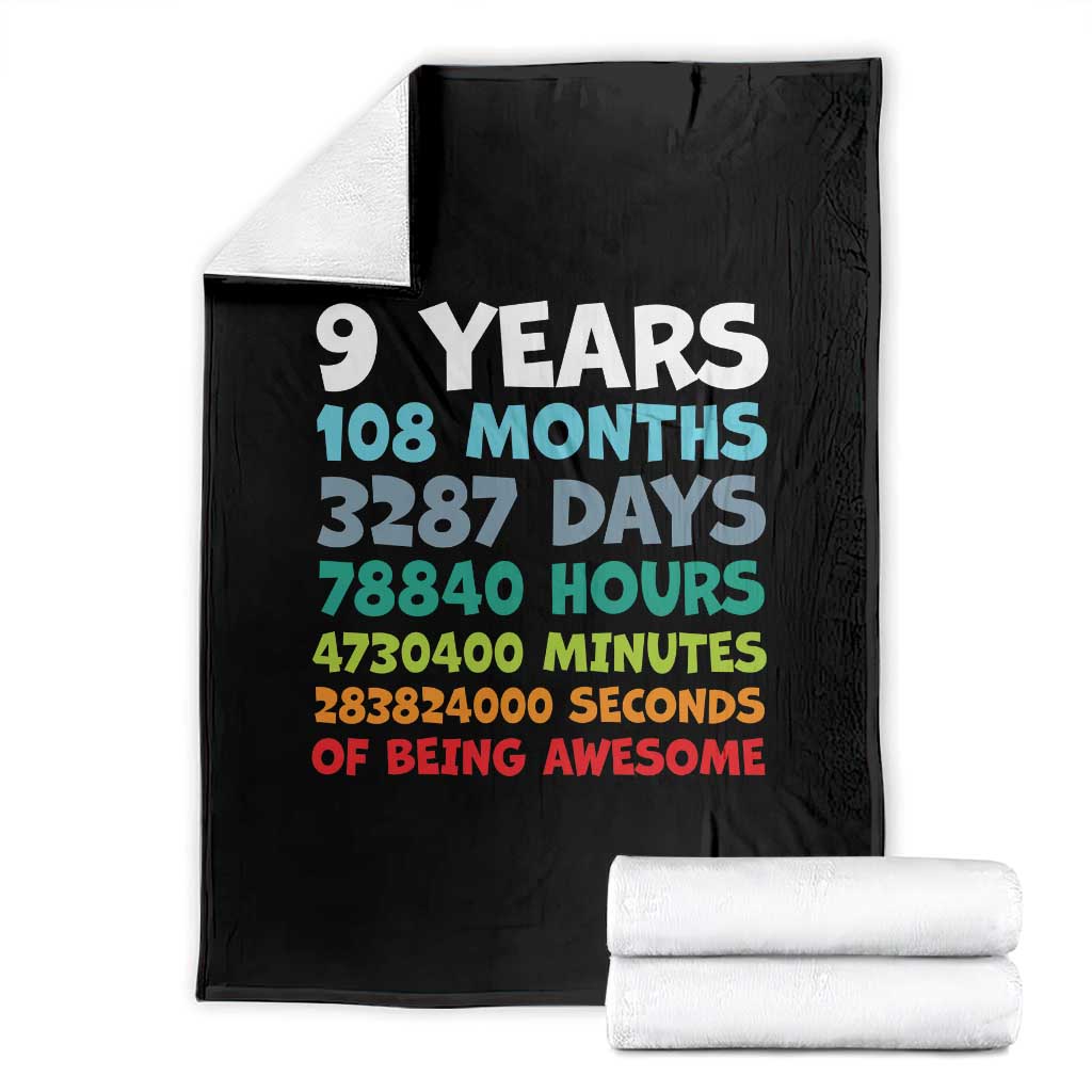 9 Year Old Bday Throw Blanket Son Boy 9yr 9th Birthday Gifts TS10 Black Print Your Wear