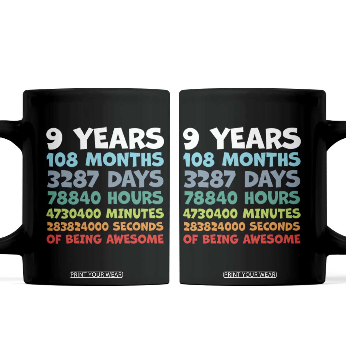9 Year Old Bday Coffee Mug Son Boy 9yr 9th Birthday Gifts TS10 Black Print Your Wear