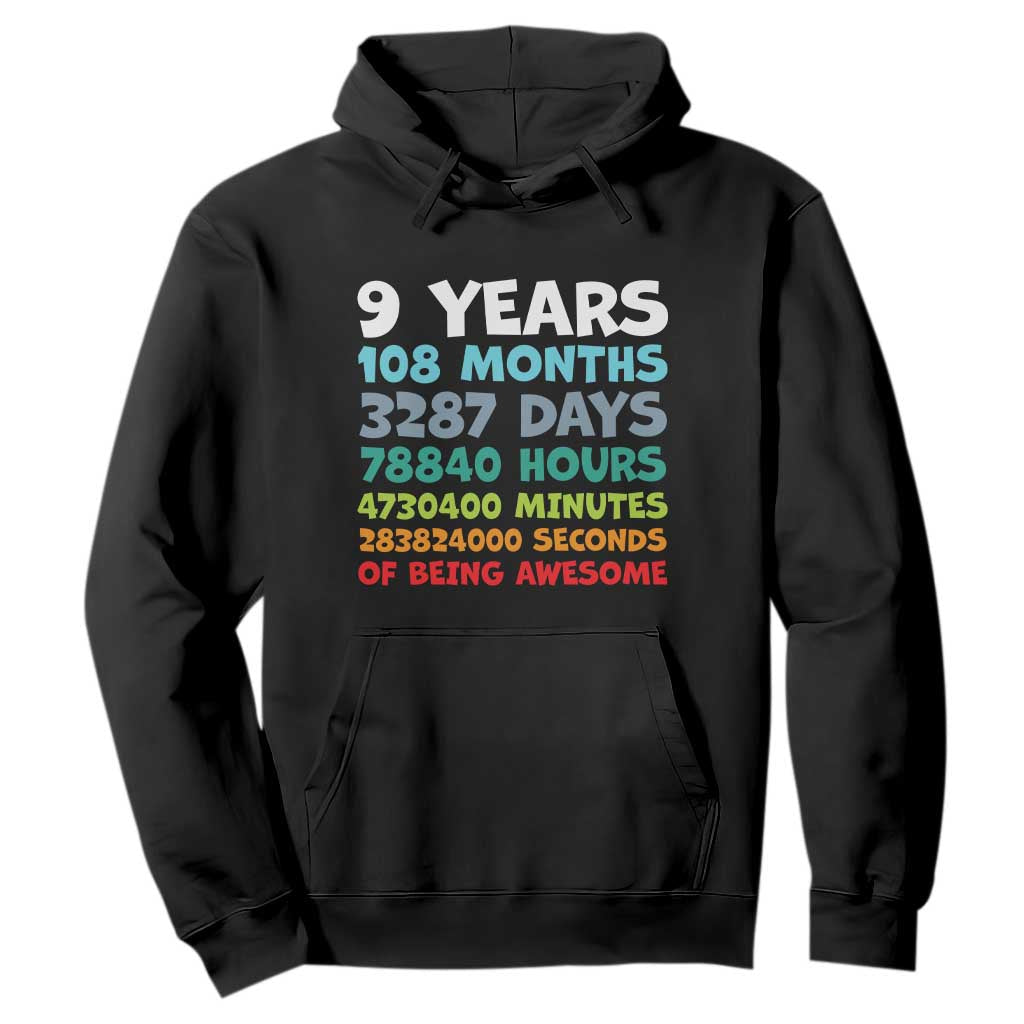 9 Year Old Bday Hoodie Son Boy 9yr 9th Birthday Gifts TS10 Black Print Your Wear