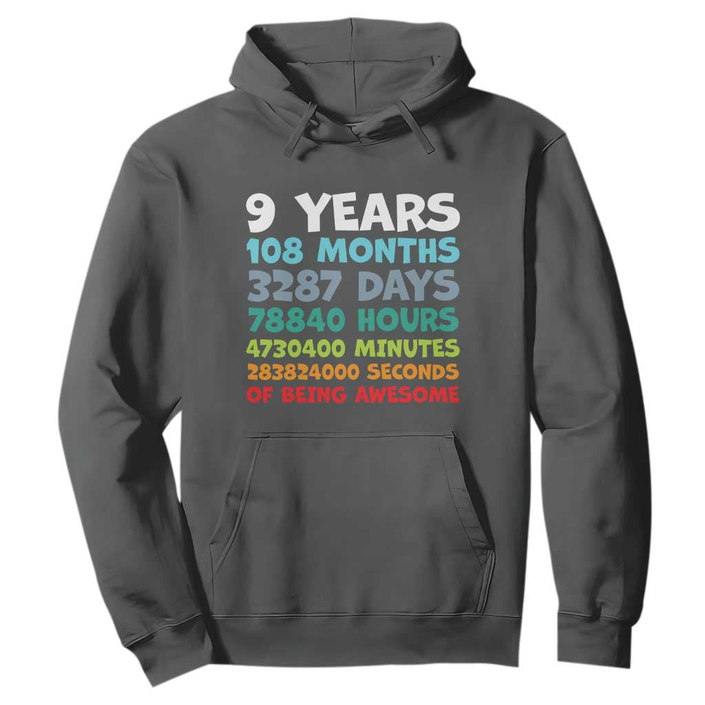 9 Year Old Bday Hoodie Son Boy 9yr 9th Birthday Gifts TS10 Dark Heather Print Your Wear