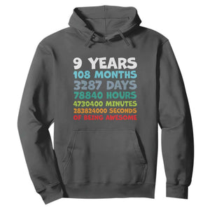 9 Year Old Bday Hoodie Son Boy 9yr 9th Birthday Gifts TS10 Dark Heather Print Your Wear