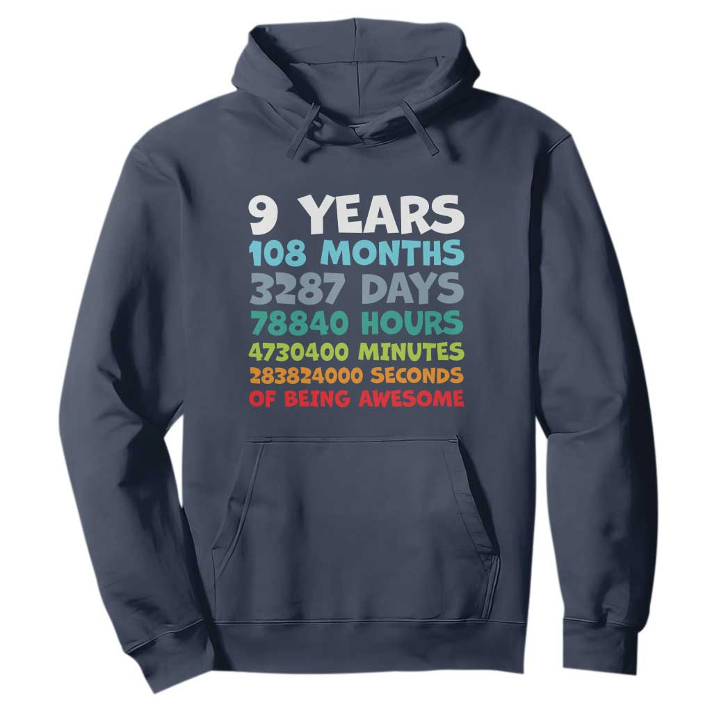 9 Year Old Bday Hoodie Son Boy 9yr 9th Birthday Gifts TS10 Navy Print Your Wear