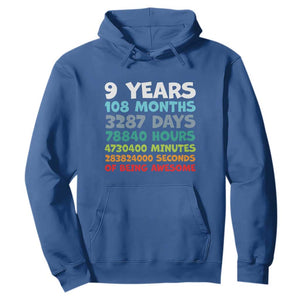 9 Year Old Bday Hoodie Son Boy 9yr 9th Birthday Gifts TS10 Royal Blue Print Your Wear