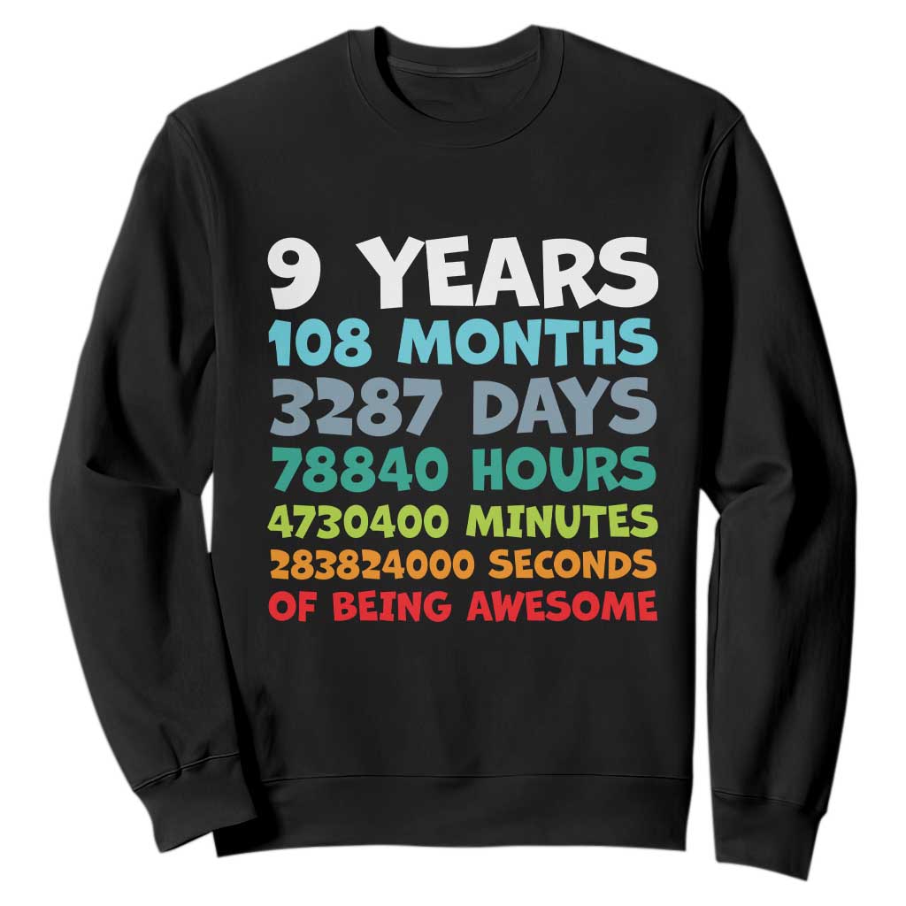 9 Year Old Bday Sweatshirt Son Boy 9yr 9th Birthday Gifts TS10 Black Print Your Wear