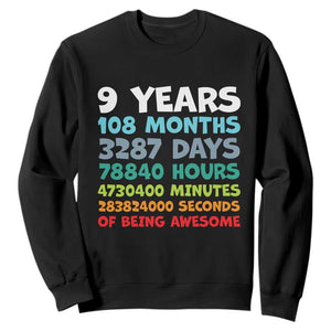 9 Year Old Bday Sweatshirt Son Boy 9yr 9th Birthday Gifts TS10 Black Print Your Wear