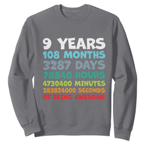 9 Year Old Bday Sweatshirt Son Boy 9yr 9th Birthday Gifts TS10 Charcoal Print Your Wear