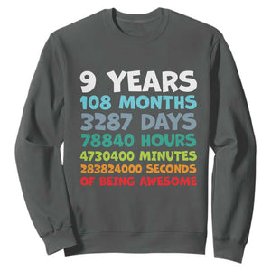 9 Year Old Bday Sweatshirt Son Boy 9yr 9th Birthday Gifts TS10 Dark Heather Print Your Wear