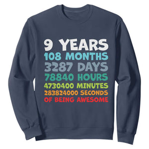 9 Year Old Bday Sweatshirt Son Boy 9yr 9th Birthday Gifts TS10 Navy Print Your Wear