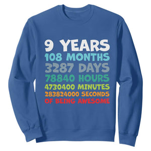 9 Year Old Bday Sweatshirt Son Boy 9yr 9th Birthday Gifts TS10 Royal Blue Print Your Wear