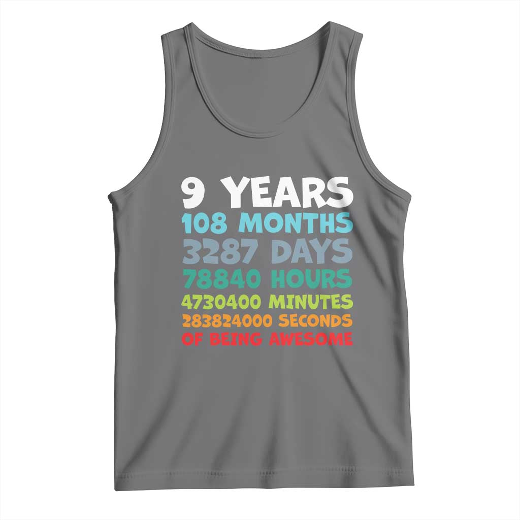 9 Year Old Bday Tank Top Son Boy 9yr 9th Birthday Gifts TS10 Black Heather Print Your Wear
