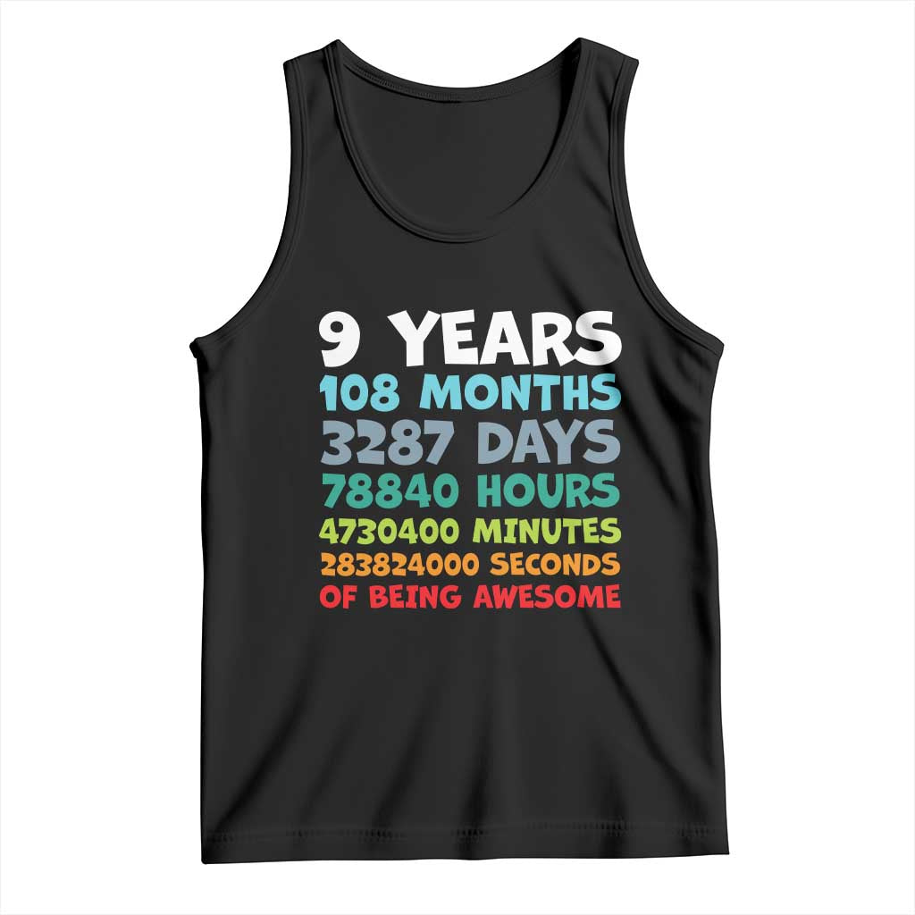 9 Year Old Bday Tank Top Son Boy 9yr 9th Birthday Gifts TS10 Black Print Your Wear