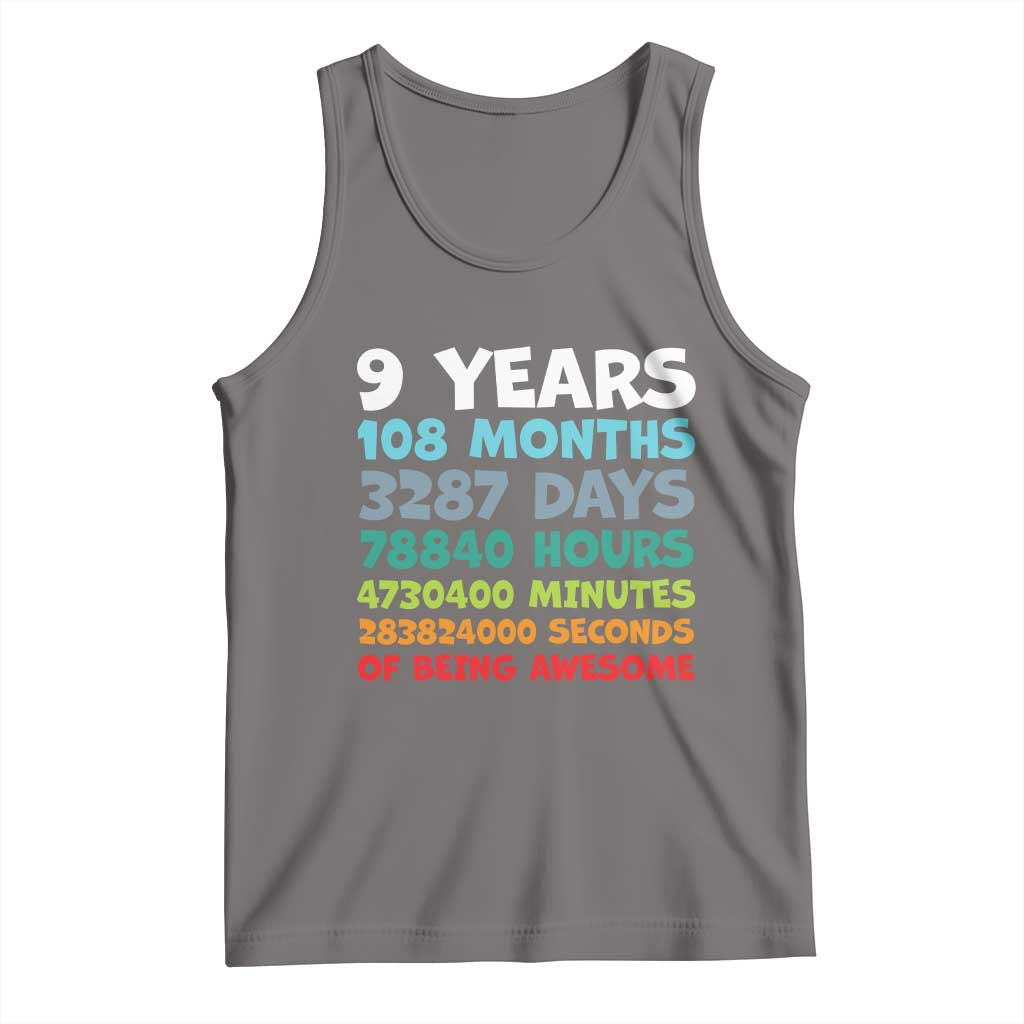 9 Year Old Bday Tank Top Son Boy 9yr 9th Birthday Gifts TS10 Deep Heather Print Your Wear