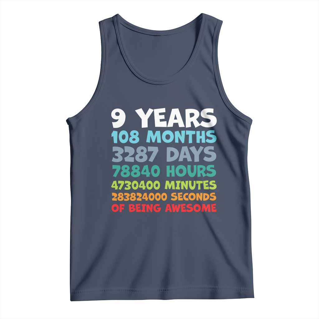 9 Year Old Bday Tank Top Son Boy 9yr 9th Birthday Gifts TS10 Navy Print Your Wear