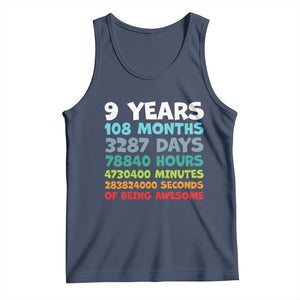 9 Year Old Bday Tank Top Son Boy 9yr 9th Birthday Gifts TS10 Navy Print Your Wear