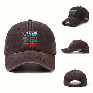 9 Year Old Bday Washed Cotton Baseball Cap Son Boy 9yr 9th Birthday Gifts TS10 Washed Cap Universal Fit Dark Brown Print Your Wear