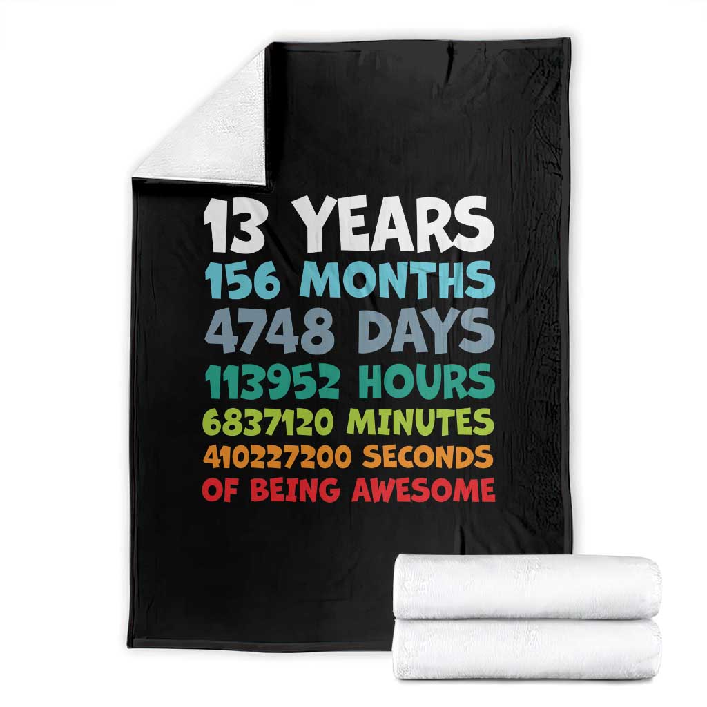13th Birthday Throw Blanket 13 Year Old Bday Gifts Son Boy 13yr TS10 Black Print Your Wear
