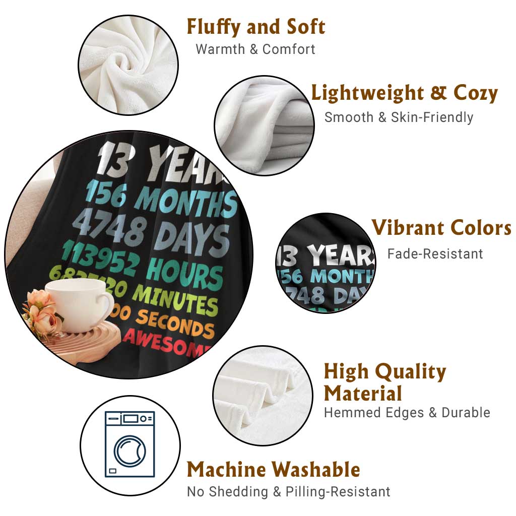 13th Birthday Throw Blanket 13 Year Old Bday Gifts Son Boy 13yr TS10 Print Your Wear