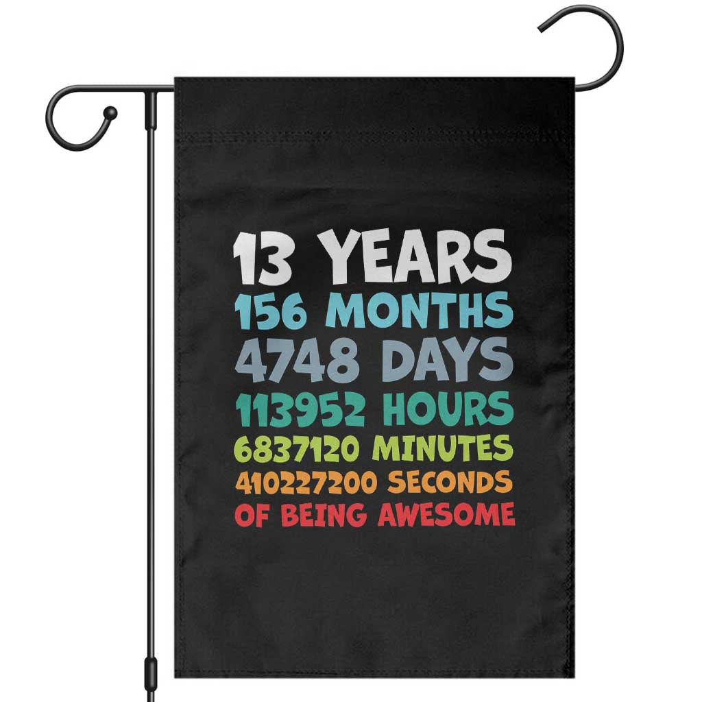 13th Birthday Garden Flag 13 Year Old Bday Gifts Son Boy 13yr TS10 Black Print Your Wear