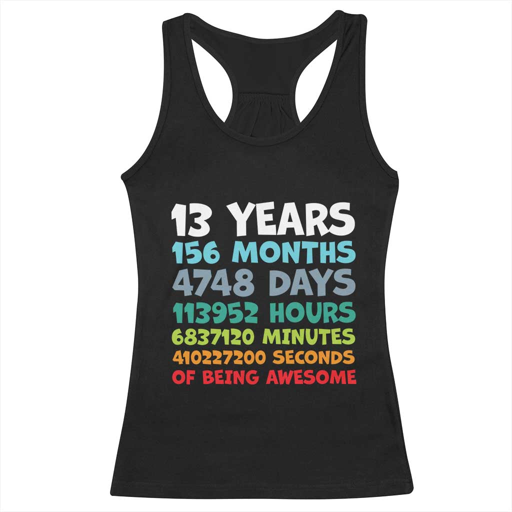 13th Birthday Racerback Tank Top 13 Year Old Bday Gifts Son Boy 13yr TS10 Black Print Your Wear
