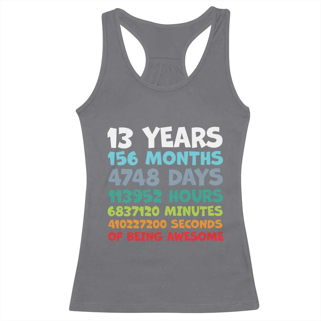 13th Birthday Racerback Tank Top 13 Year Old Bday Gifts Son Boy 13yr TS10 Charcoal Print Your Wear