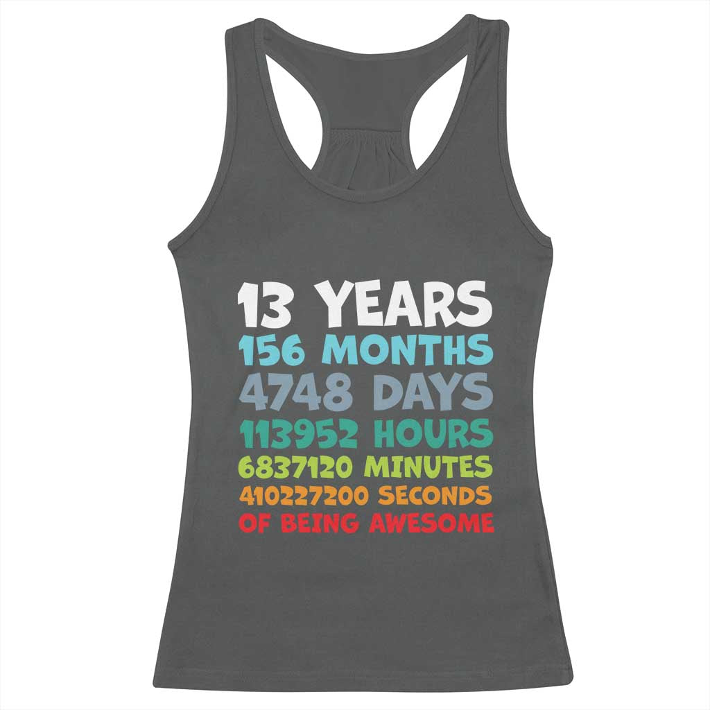 13th Birthday Racerback Tank Top 13 Year Old Bday Gifts Son Boy 13yr TS10 Dark Heather Print Your Wear