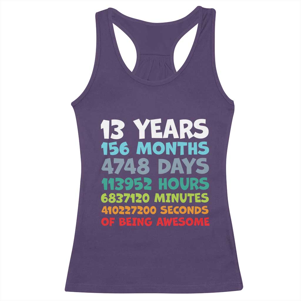 13th Birthday Racerback Tank Top 13 Year Old Bday Gifts Son Boy 13yr TS10 Purple Print Your Wear