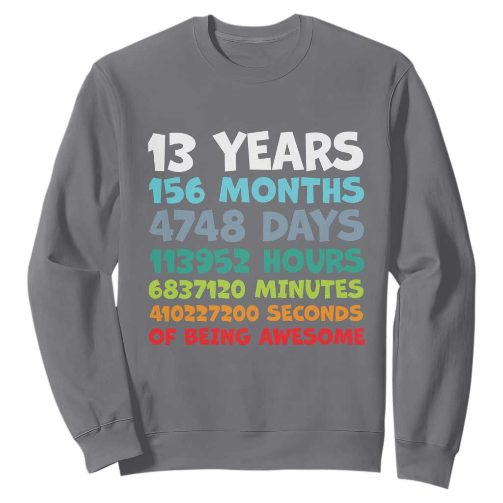 13th Birthday Sweatshirt 13 Year Old Bday Gifts Son Boy 13yr TS10 Charcoal Print Your Wear