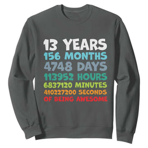 13th Birthday Sweatshirt 13 Year Old Bday Gifts Son Boy 13yr TS10 Dark Heather Print Your Wear