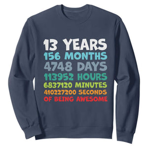 13th Birthday Sweatshirt 13 Year Old Bday Gifts Son Boy 13yr TS10 Navy Print Your Wear