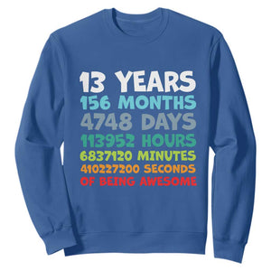 13th Birthday Sweatshirt 13 Year Old Bday Gifts Son Boy 13yr TS10 Royal Blue Print Your Wear