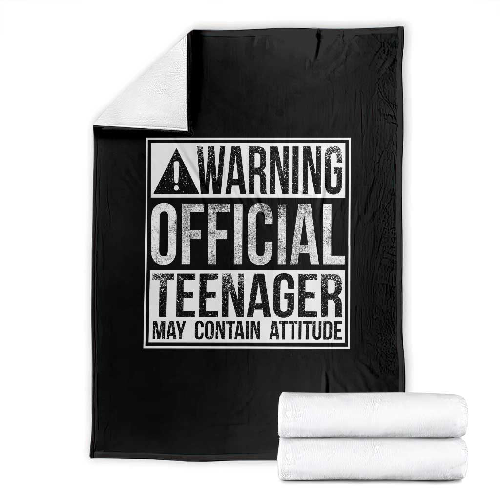 13th Birthday Throw Blanket Warning Official Teenager Boy 13yr TS10 Black Print Your Wear