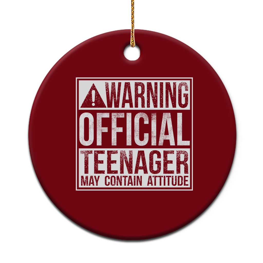 13th Birthday Ceramic Ornament Warning Official Teenager Boy 13yr TS10 1pc Red Print Your Wear