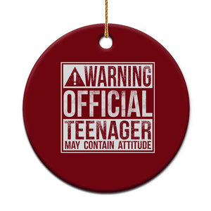 13th Birthday Ceramic Ornament Warning Official Teenager Boy 13yr TS10 1pc Red Print Your Wear