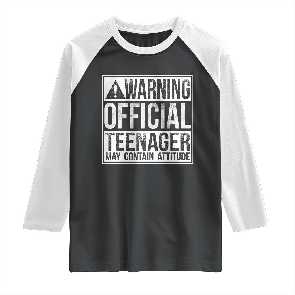 13th Birthday Raglan Shirt Warning Official Teenager Boy 13yr TS10 Black White Print Your Wear