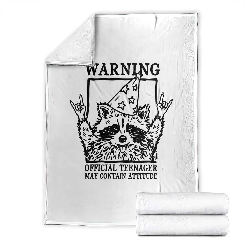 Vintage Raccoon 13th Birthday Throw Blanket 13 Year Old Official Teenager Gifts TS10 White Print Your Wear