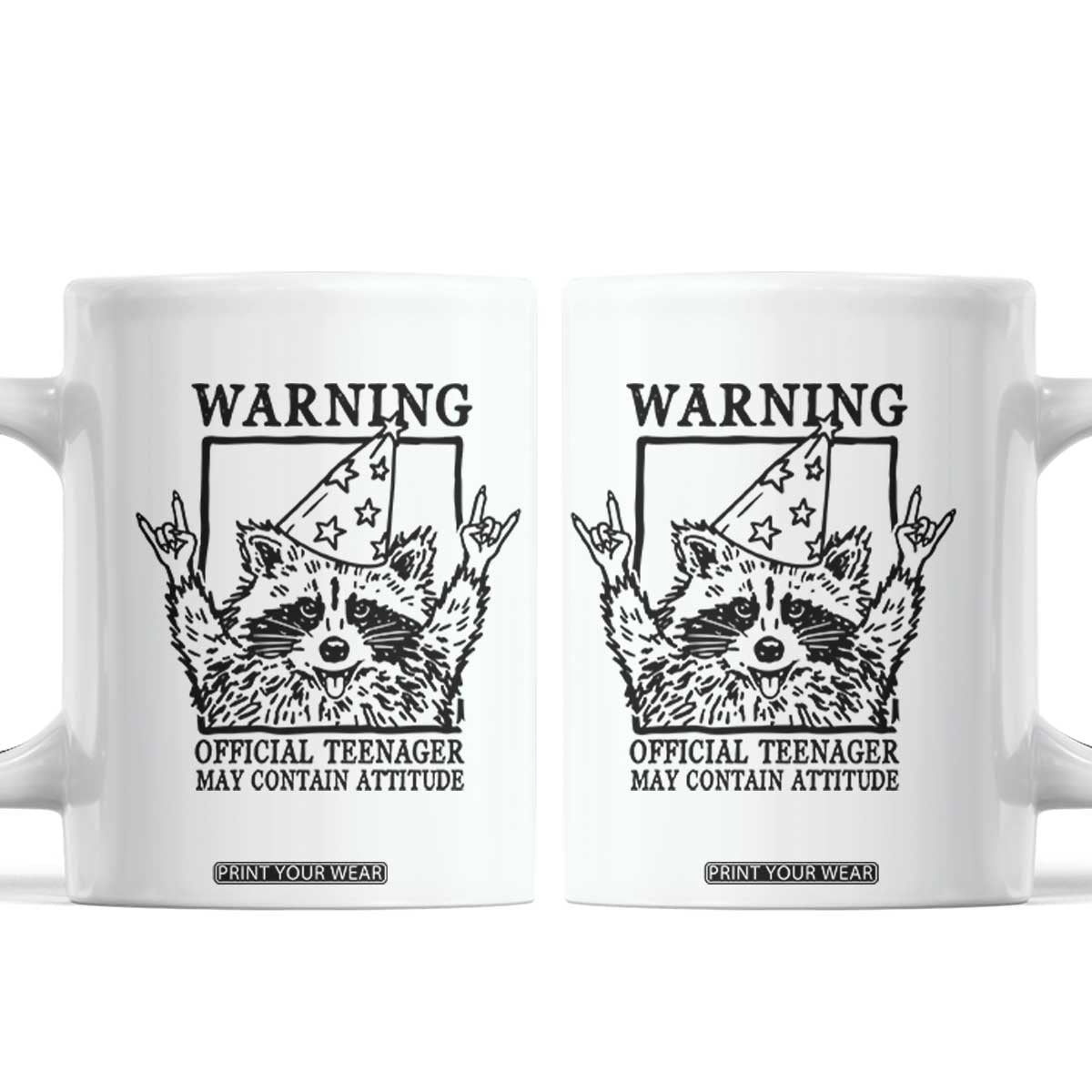 Vintage Raccoon 13th Birthday Coffee Mug 13 Year Old Official Teenager Gifts TS10 White Print Your Wear