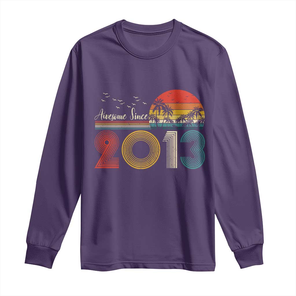 Awesome Since 2013 Long Sleeve Shirt 13th Birthday 13 Year Old Son Boy TS10 Purple Print Your Wear